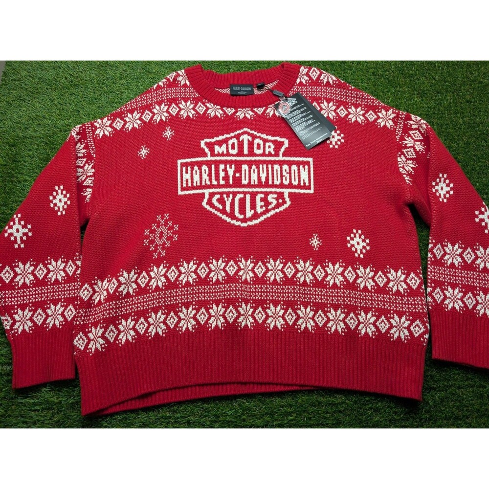 NWT Harley-Davidson Sweater Women's 2XL Winter Holiday Party Christmas Red
